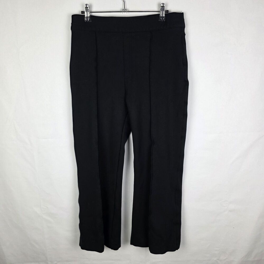 Spanx Ponte Flare Pant Women’s Large Black High Rise Pleated Office Work